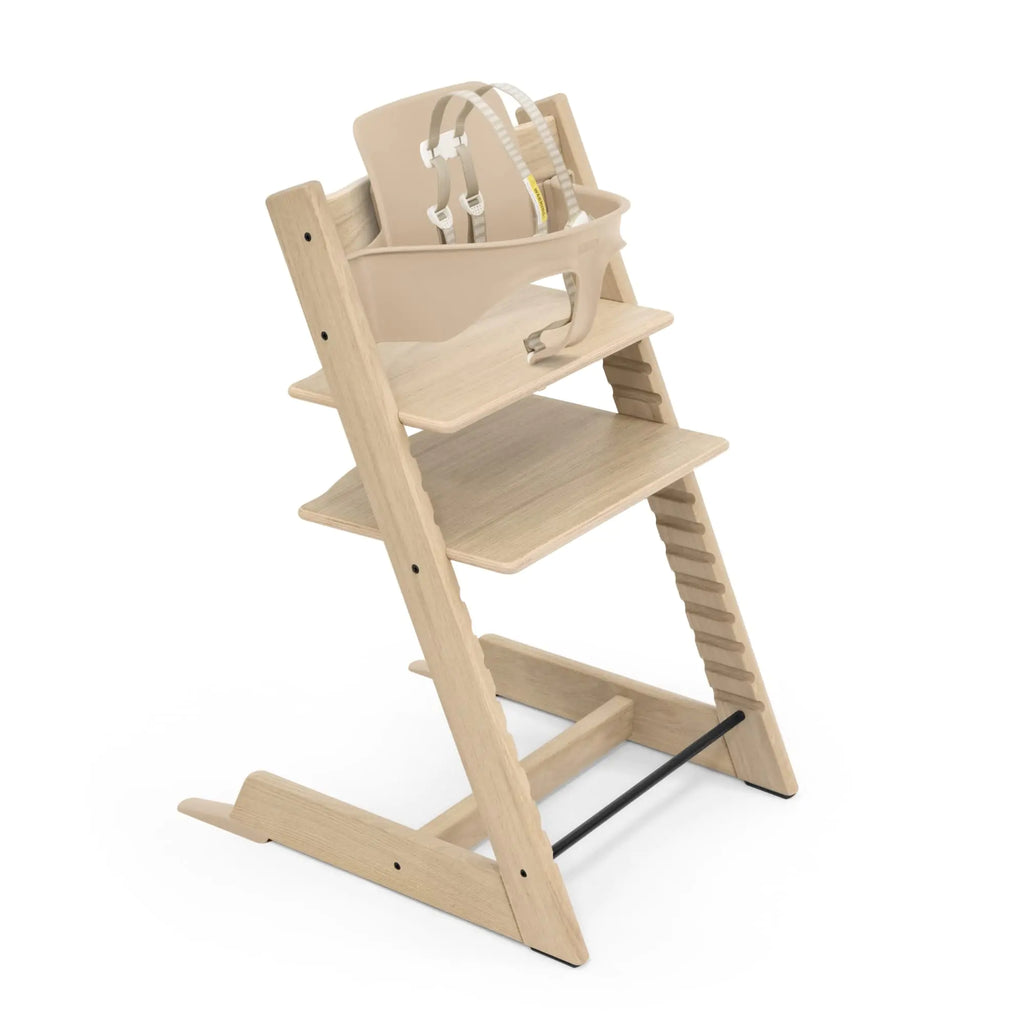 Tripp Trapp High Chair from Stokke Oak Natural - Adjustable Convertible Chair for Toddlers Children & Adults - Includes Baby Set with Removable Harness for Ages 6-36 Months - Made with Oak Wood